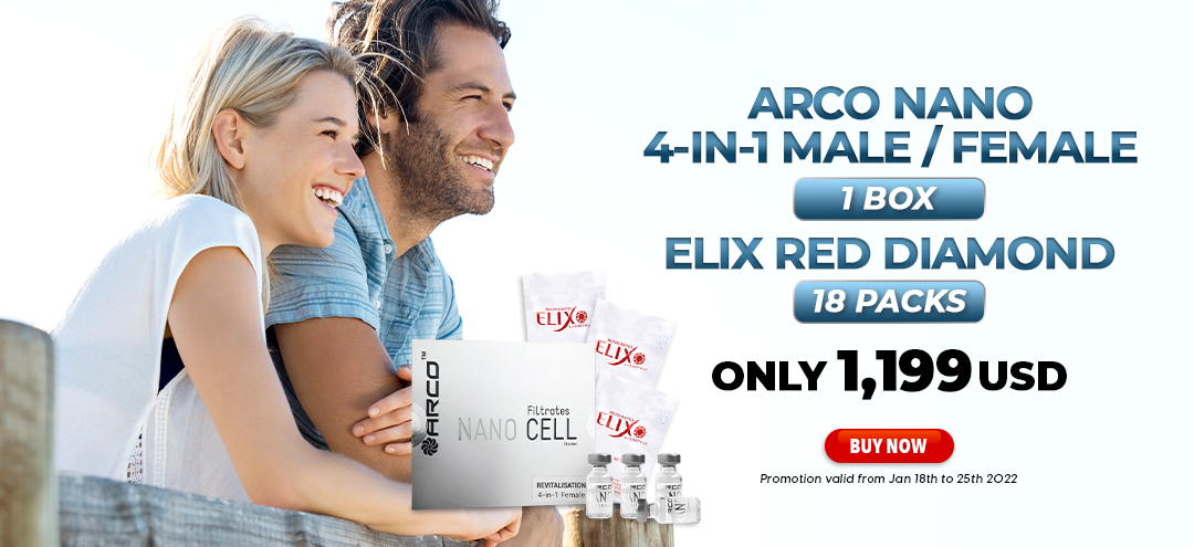 ARCO NANO 4 IN 1 MALE /FEMALE 1 BOX  & ELIX RED DIAMOND 18 PACKS ONLY 1,199USD